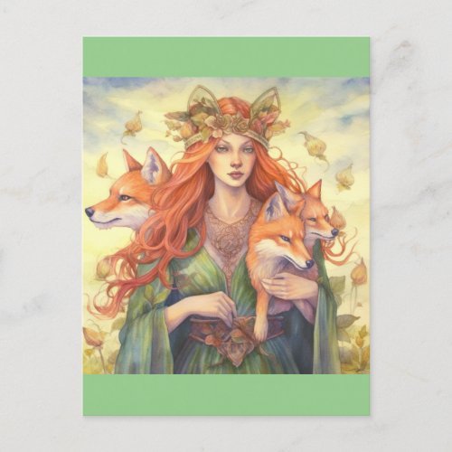 Goddess of the summer solstice postcard