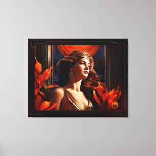 Goddess Of The Sun Art Deco Romantic Glamour Canvas Print
