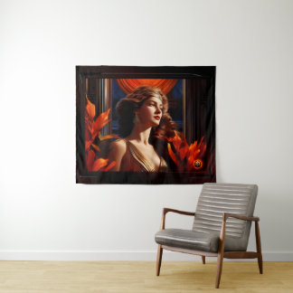Goddess Of The Sun Art Deco Romantic Glamour Tapestry