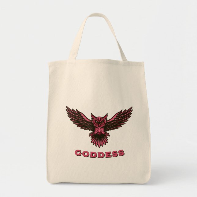 Goddess Owl Tote: The Ultimate Festival Accessory Tote Bag (Front)