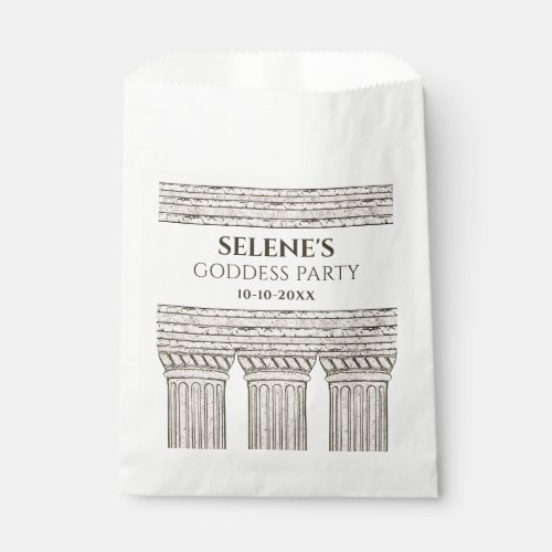 Goddess party with custom text and stone elements favor bag