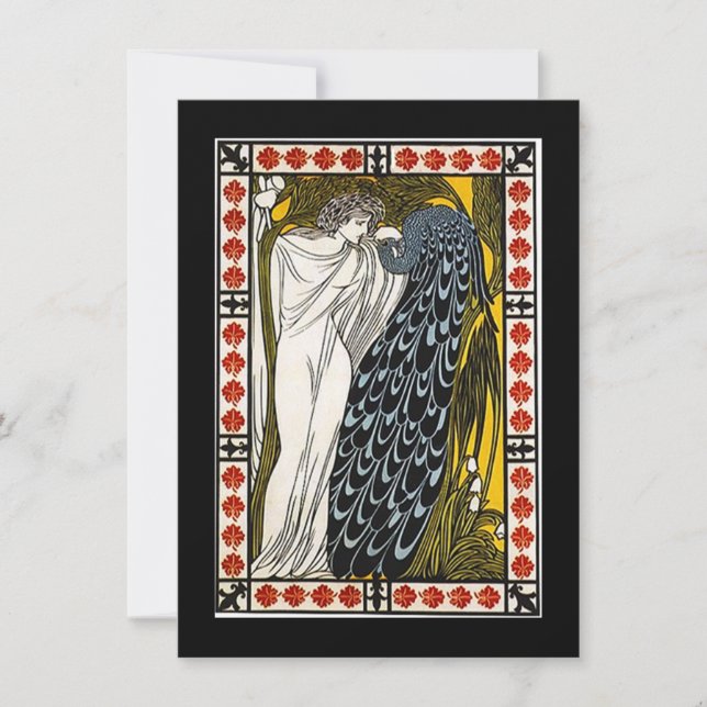 Goddess & Peacock Toga Party Invitation (Front)