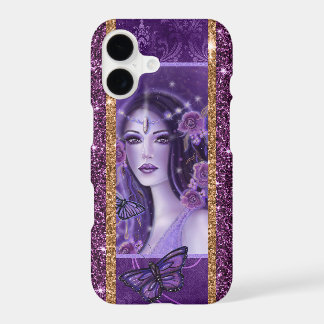 Goddess purple butterflies  art by Renee Lavoie iPhone 17 Case
