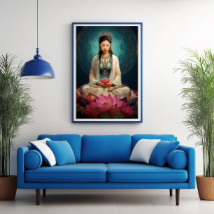 Goddess Quan Yin High Frequency Portrait Painting Poster