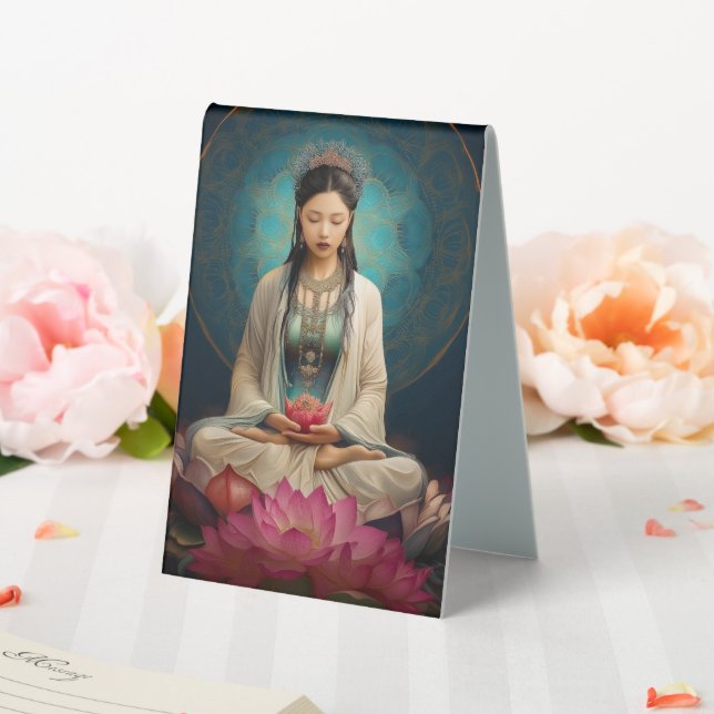 Goddess Quan Yin High Frequency Portrait Painting Table Tent (In SItu (Wedding))