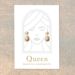 Goddess Queen  White Earring Display Card