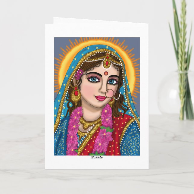 Goddess Radha Greeting Card | Divine Hindu Devi Ra (Back)