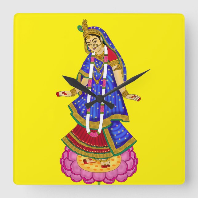 Goddess Radha Wall Clock (Front)