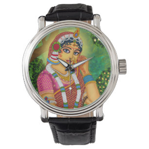 Goddess Radha Wall Clock Watch