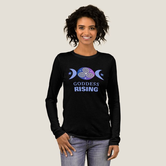Goddess Rising Purple-Blue Long Sleeve Tee (Full Front)