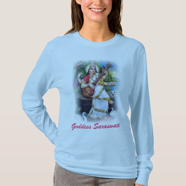 GODDESS SARASWATI Mother of the Veda T-Shirt (Front)