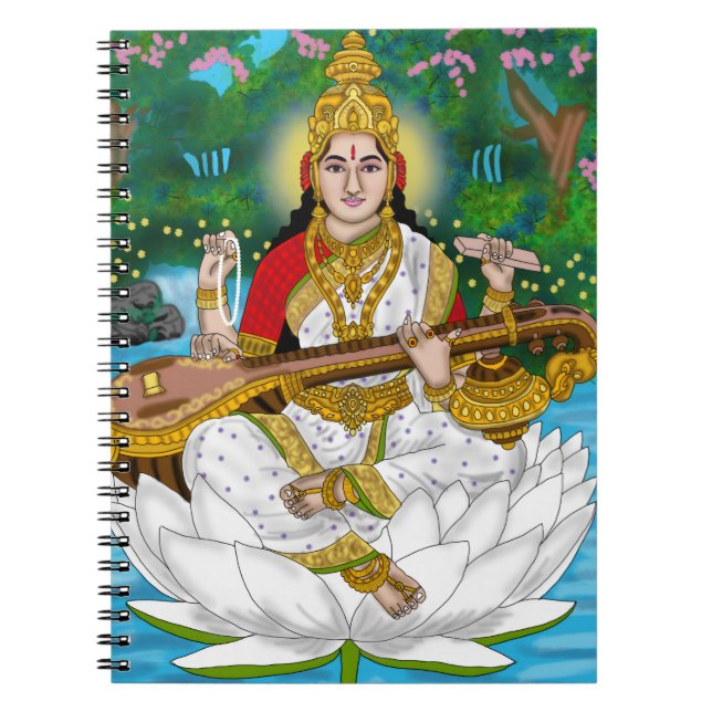 Goddess Saraswati  Notebook (Front)