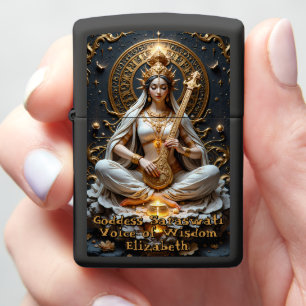 Goddess Saraswati Sacred Veena Zippo Lighter