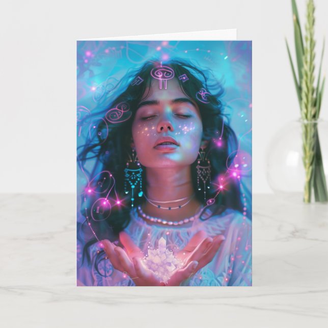 *~* Goddess SC4 Crystal Blank Letterpress Thank You Card (Front)