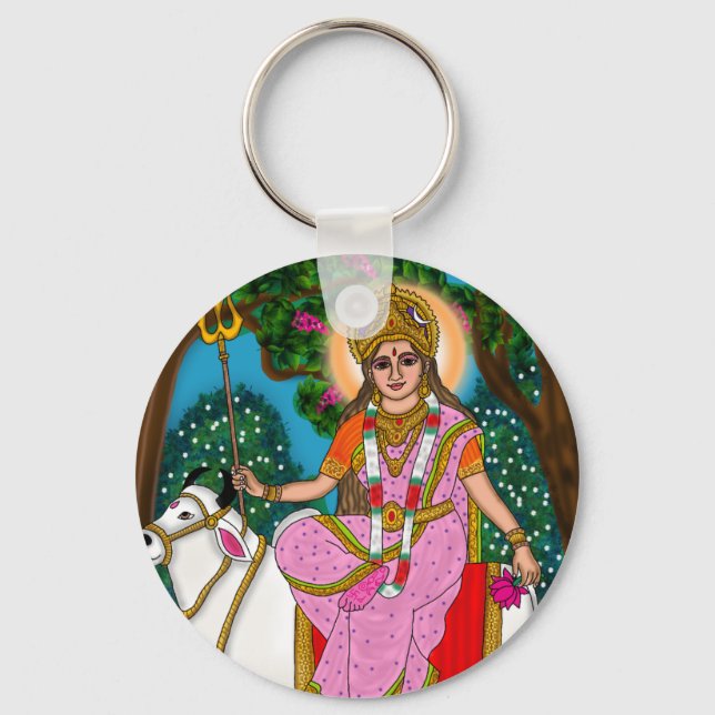 Goddess Shailputri Keychain (Front)