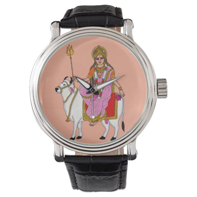 Goddess Shailputri Wall Clock Watch (Front)