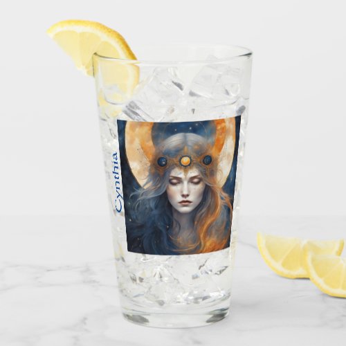 Goddess Solar Eclipse 2024 Custom Memento  Glass
