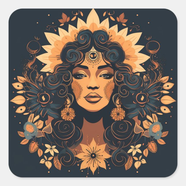 Goddess Square Sticker (Front)