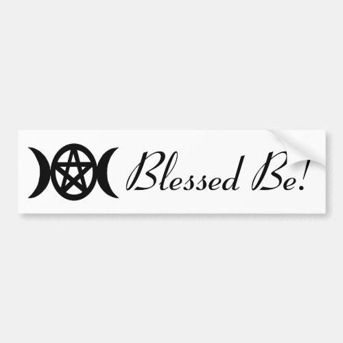 Goddess Symbol Pentacle with Moons Blessed Be Bumper Sticker