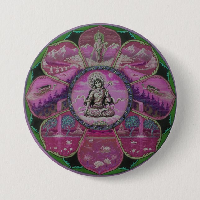 Goddess Tara Mandala Pinback Button (Front)