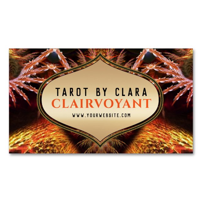 Goddess Temple Fractal Fantasy 01 Business Card Magnet (Front)