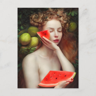Goddess With Watermelon Postcard