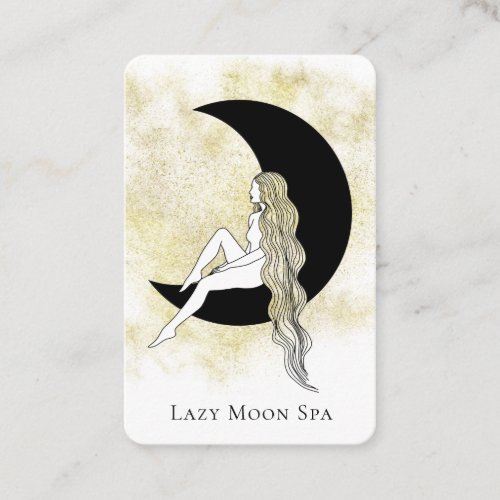  GODDESS Woman on Moon Celestial QR Lunar Business Card