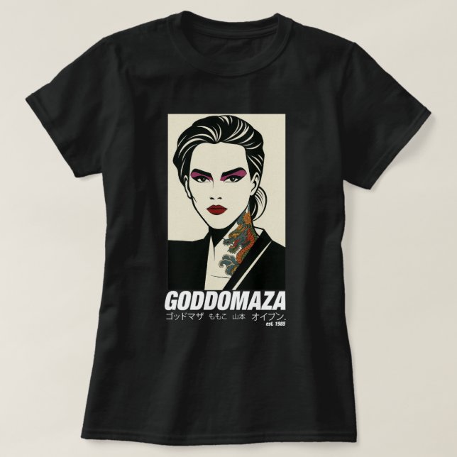 GODDOMAZA EAST. 1985 PT. 2 WOMEN BLACK TEE (Design Front)