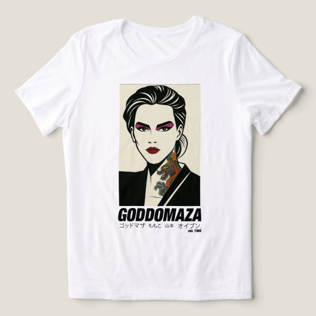 GODDOMAZA EAST. 1985 PT. 2 WOMEN WHITE TEE (Design Front)