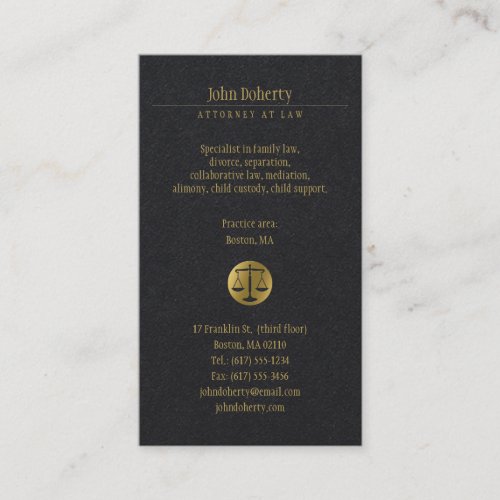 Goden Attorney at Law  Lawyer Business Card