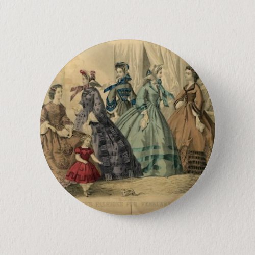 Godeys Ladies Book Victorian Fashion Plate Weddin Pinback Button