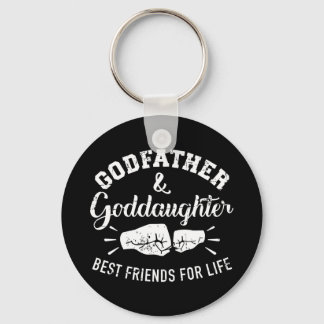 Godfather and goddaughter friends for life keychain