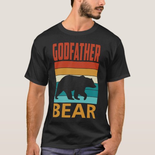 GODFATHER Bear Vintage Fathers Day T_Shirt