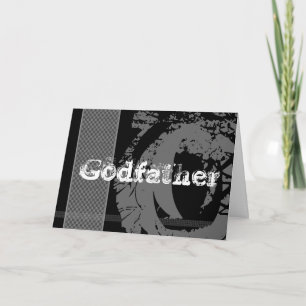 GODFATHER Best Man  Request - Edgy monotone Design Invitation