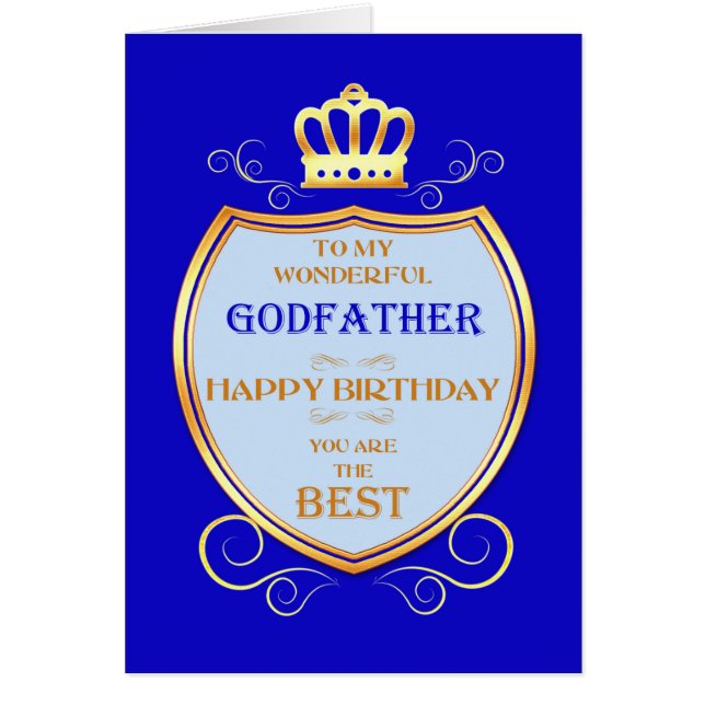 Godfather Birthday with Shield Cards (Front)