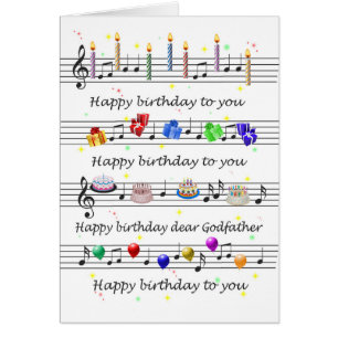 Godfather Funny Happy Birthday Song Sheet Music Cards