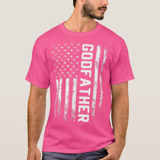 Godfather Gift America Flag Gift For Men Father's  T-Shirt