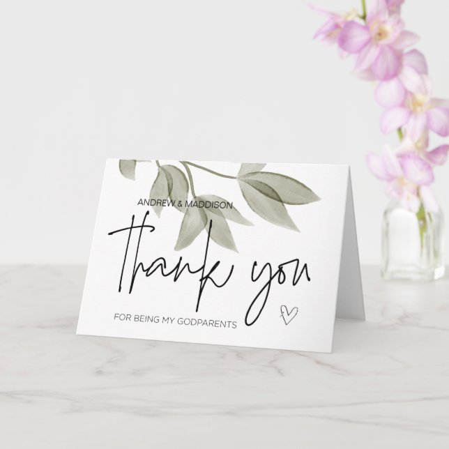 Godfather Gift Thank You for Being My Godparents C Card (Orchid)