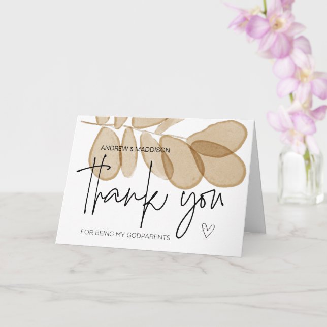Godfather Gift Thank You for Being My Godparents C Card (Orchid)
