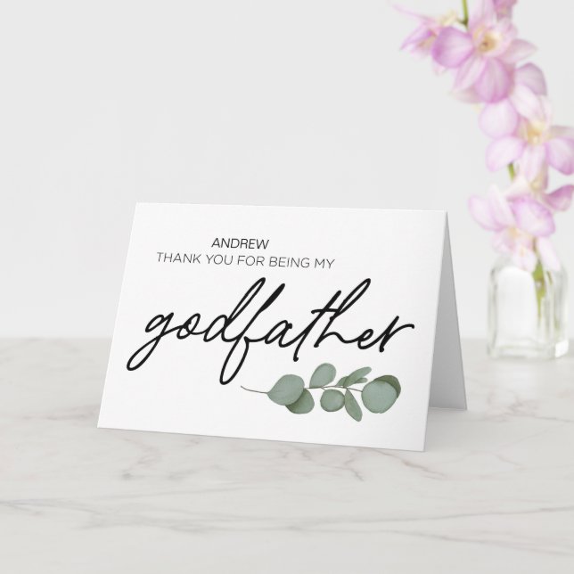 Godfather Gift Thank You for Being My Godparents Card (Orchid)