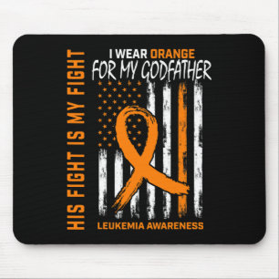 Godfather Leukemia Cancer Awareness American Flag Mouse Pad