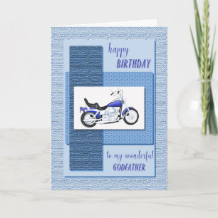 Godfather, motor bike birthday card