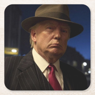 Godfather of America Don J. Trump  Square Paper Coaster