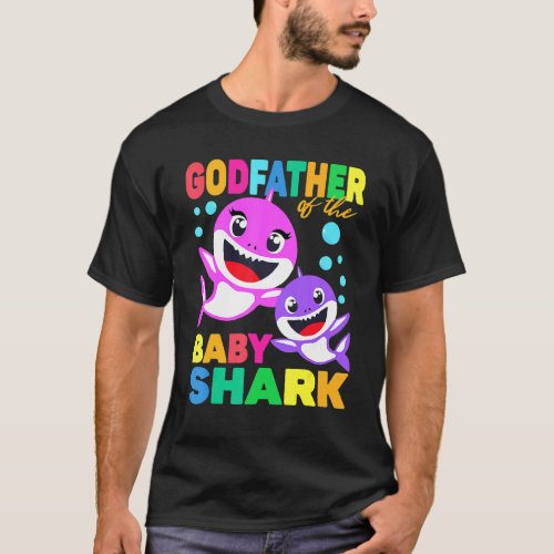 Godfather Of The Baby Birthday Shark Godfather Sha T_Shirt