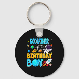 Godfather Of The Birthday Boy Space Astronaut 1st  Keychain