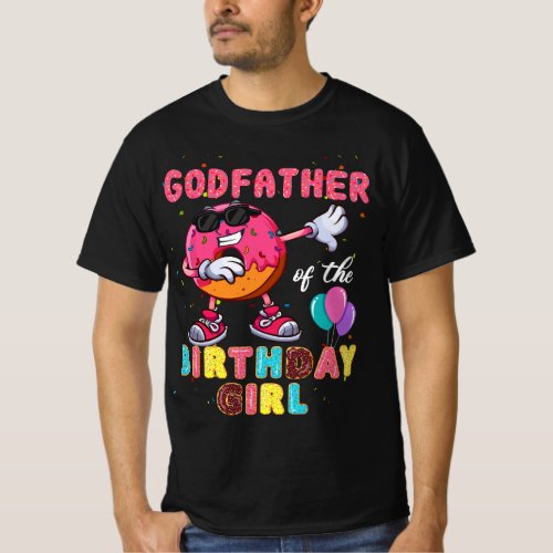 Godfather of the Birthday Girl Donut Dab Birthday T_Shirt