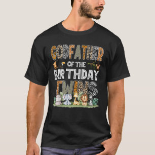 GodFather Of The Birthday Twins Safari Wild One Zo T-Shirt