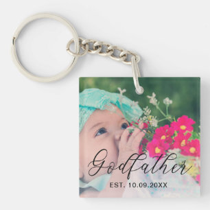Godfather Personalised Year Established Photo Keychain