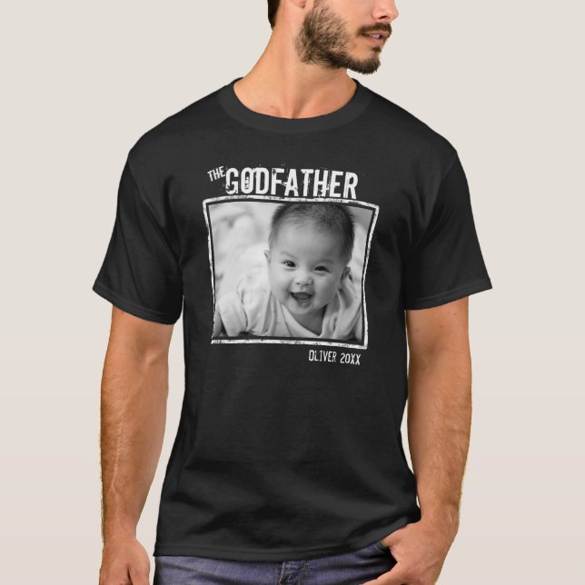 Godfather Personalized Photo and Name T-Shirt (Front)