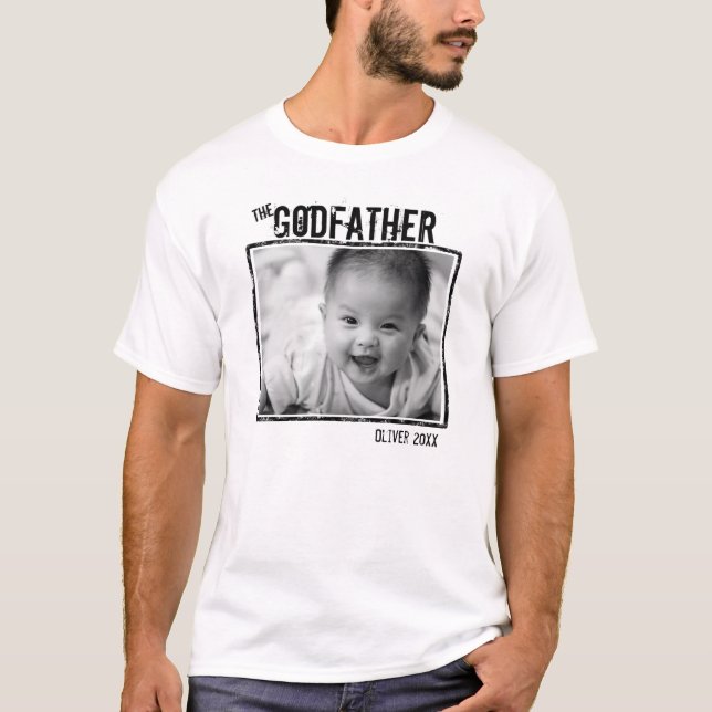 Godfather Personalized Photo and Name T-Shirt (Front)
